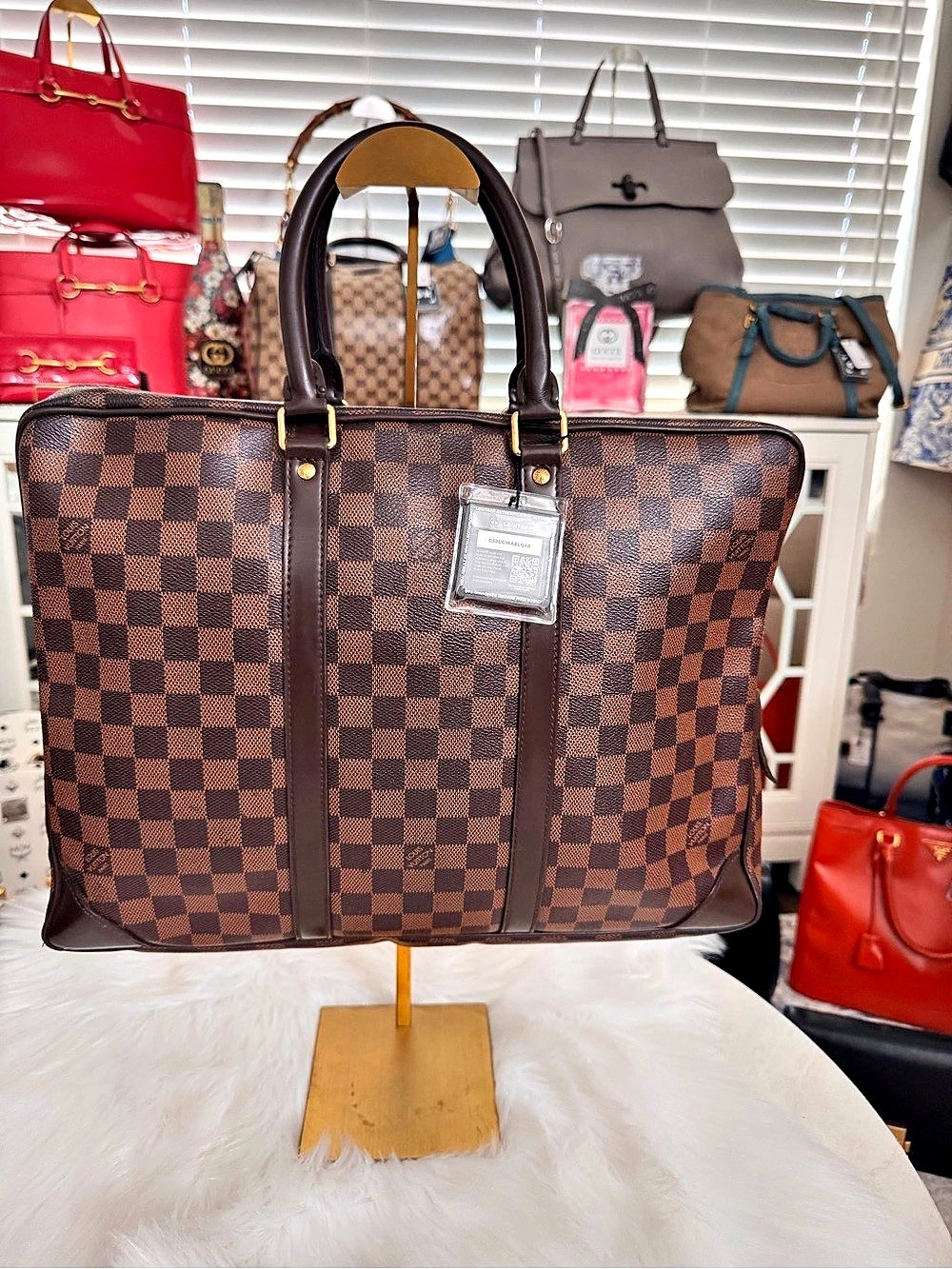 Louis Vuitton Porte-Documents Voyage Damier Ebene Business Laptop Bag in Brown